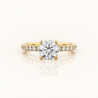 OCTAVIA – 1.5 Carat Round LGD Ring in 18K Yellow Gold