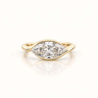 CORINNE – 2 Carat Marquise LGD Ring in 14K Yellow Gold