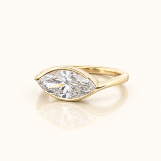 CORINNE – 2 Carat Marquise LGD Ring in 14K Yellow Gold