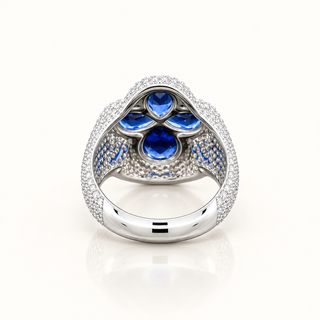 IVANNA – 6 Carat Flower Pear LGD Ring in 10K White Gold