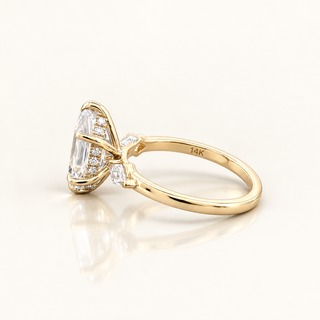 NADIA – 3 Carat Hexagon Modified Step Cut LGD Ring in 14K Yellow Gold