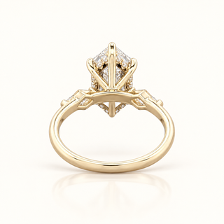 NADIA – 3 Carat Hexagon Modified Step Cut LGD Ring in 14K Yellow Gold