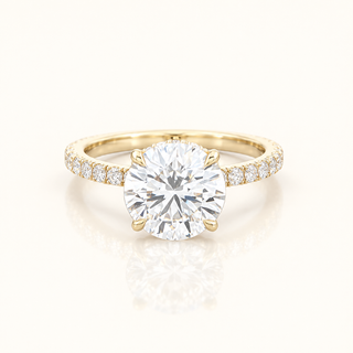 CAMILLE – 4 Carat Round LGD Ring in 14K Yellow Gold