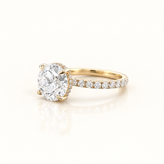CAMILLE – 4 Carat Round LGD Ring in 14K Yellow Gold