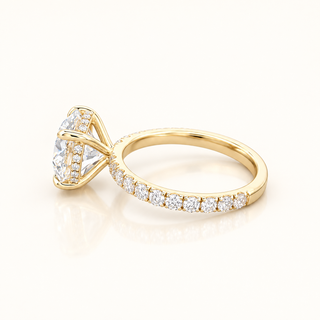 CAMILLE – 4 Carat Round LGD Ring in 14K Yellow Gold