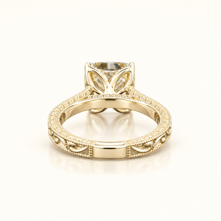 HELENA – 6 Carat Cushion Square LGD Ring in 14K Yellow Gold