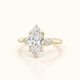 THALIA – 3 Carat Marquise LGD Ring in 14K Yellow Gold