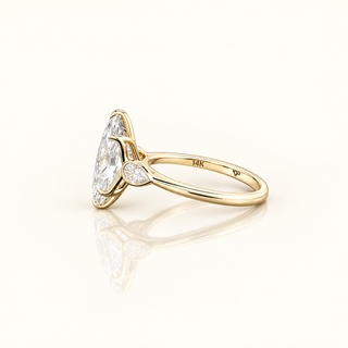 THALIA – 3 Carat Marquise LGD Ring in 14K Yellow Gold