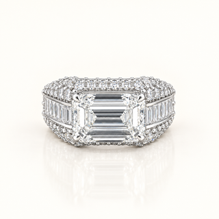 INEZ – 7 Carat Emerald LGD Ring in 10K White Gold