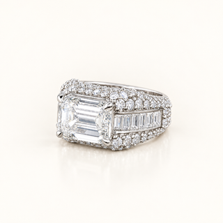 INEZ – 7 Carat Emerald LGD Ring in 10K White Gold