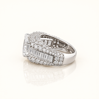 INEZ – 7 Carat Emerald LGD Ring in 10K White Gold
