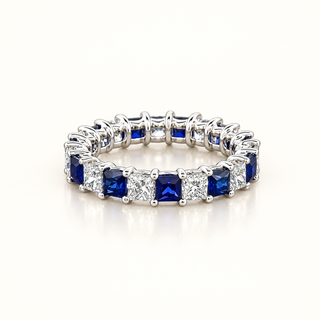 HELENA – 4.5 Carat Princess Eternity LGD Ring in 14K White Gold