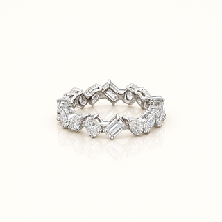 SILVIA – 2 Carat Mixed Fancy LGD Ring in 14K White Gold