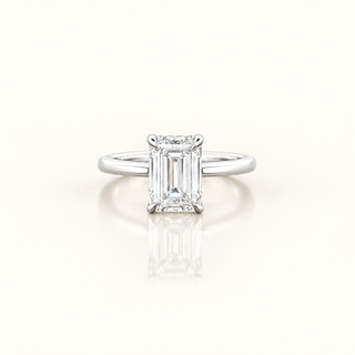 INESSE – 3 Carat Cushion Pink LGD Two-Tone Ring in 14K Rose & White Gold