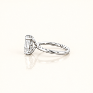INESSE – 3 Carat Cushion Pink LGD Two-Tone Ring in 14K Rose & White Gold