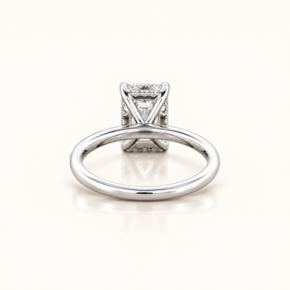 INESSE – 3 Carat Cushion Pink LGD Two-Tone Ring in 14K Rose & White Gold