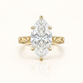 ROWENA – 6 Carat Marquise LGD Ring in 14K Yellow Gold