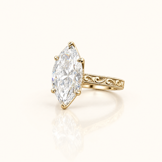 ROWENA – 6 Carat Marquise LGD Ring in 14K Yellow Gold