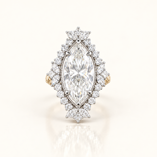JANINA – 5 Carat Marquise LGD Ring in 10K Two-Tone Gold