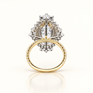 JANINA – 5 Carat Marquise LGD Ring in 10K Two-Tone Gold