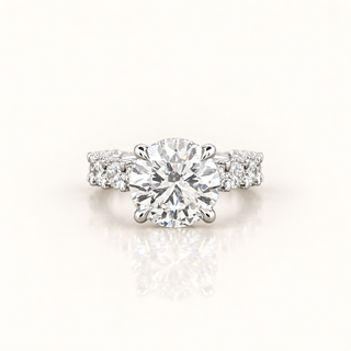 JANELLE – 5 Carat Round LGD Ring in 14K White Gold