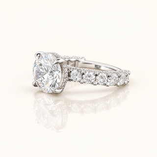 JANELLE – 5 Carat Round LGD Ring in 14K White Gold