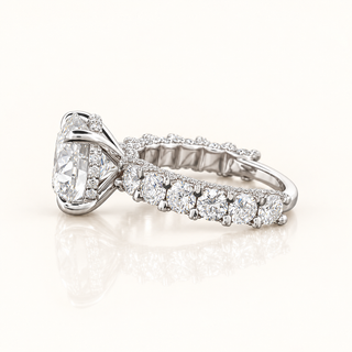 JANELLE – 5 Carat Round LGD Ring in 14K White Gold