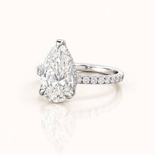 JANESSA – 3 Carat Pear LGD Ring in 14K White Gold