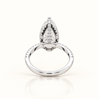 JANESSA – 3 Carat Pear LGD Ring in 14K White Gold