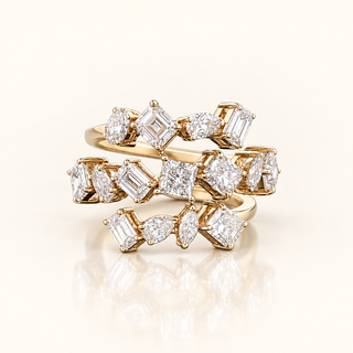 GRISELDA – 3 Carat Mixed Fancy LGD Ring in 14K Yellow Gold