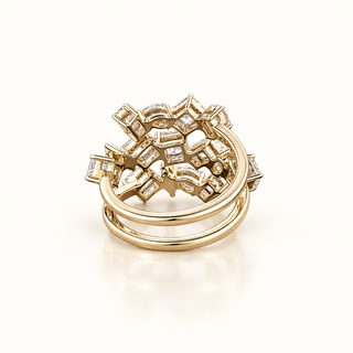 GRISELDA – 3 Carat Mixed Fancy LGD Ring in 14K Yellow Gold