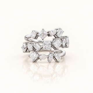GUINEVERE – 3 Carat Mixed Fancy LGD Ring in 14K White Gold