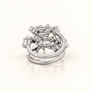 GUINEVERE – 3 Carat Mixed Fancy LGD Ring in 14K White Gold