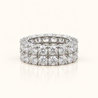 GOSIA – 11 Carat Round Eternity LGD Ring in 10K White Gold