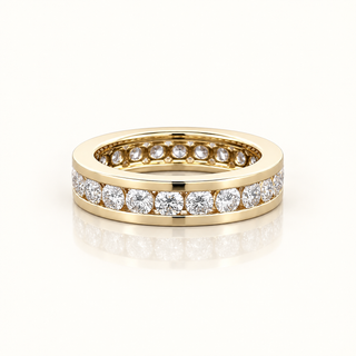 GUDA – 3 Carat Round Bezel Eternity LGD Ring in 14K Yellow Gold