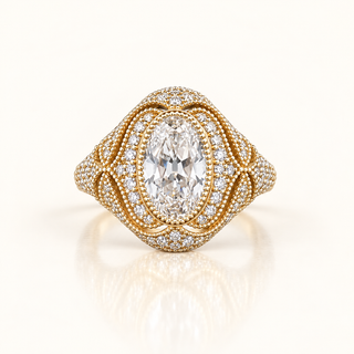 ILARIA – 2.5 Carat Oval LGD Ring in 14K Yellow Gold