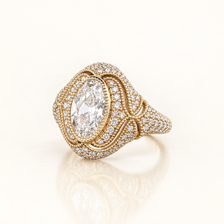 ILARIA – 2.5 Carat Oval LGD Ring in 14K Yellow Gold