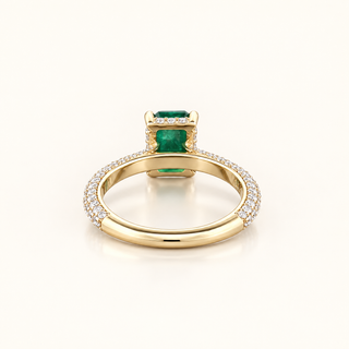 ISOLDE – 1.5 Carat Emerald Lab-Grown Colored Diamond Ring in 14K Yellow Gold
