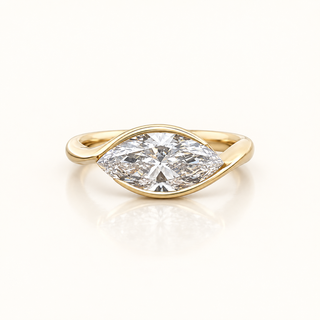 HERMIONE – 2 Carat Marquise LGD Ring in 14K Yellow Gold