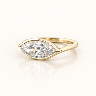 HERMIONE – 2 Carat Marquise LGD Ring in 14K Yellow Gold