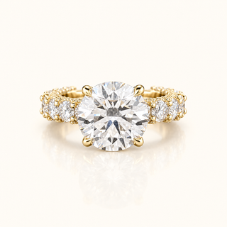 IZABELLA – 5 Carat Round LGD Ring in 18K Yellow Gold