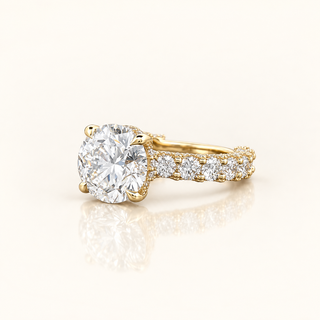 IZABELLA – 5 Carat Round LGD Ring in 18K Yellow Gold