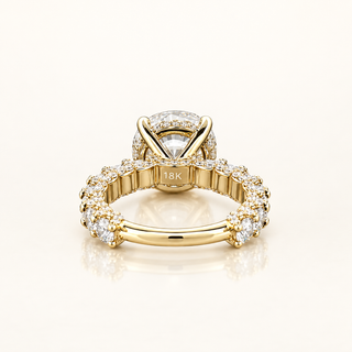 IZABELLA – 5 Carat Round LGD Ring in 18K Yellow Gold