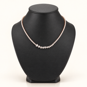 INEZ – 11 Carat Heart LGD Statement Necklace in 14K Rose Gold
