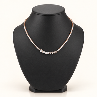 INEZ – 11 Carat Heart LGD Statement Necklace in 14K Rose Gold