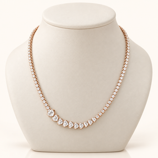 INEZ – 11 Carat Heart LGD Statement Necklace in 14K Rose Gold