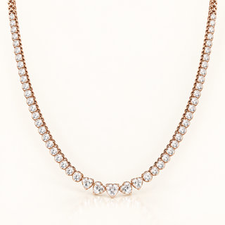 INEZ – 11 Carat Heart LGD Statement Necklace in 14K Rose Gold
