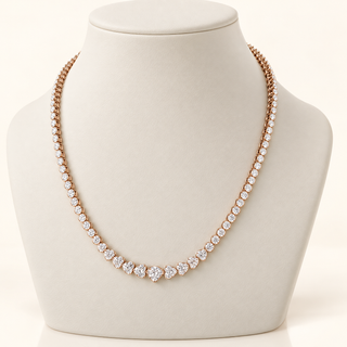 INEZ – 11 Carat Heart LGD Statement Necklace in 14K Rose Gold