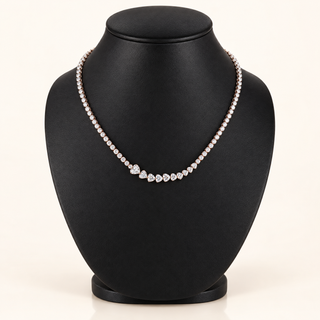 INEZ – 11 Carat Heart LGD Statement Necklace in 14K Rose Gold