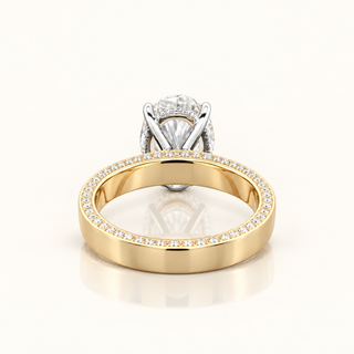 ISOLDE – 3 Carat Oval LGD Two-Tone Ring in 14K White & Yellow Gold